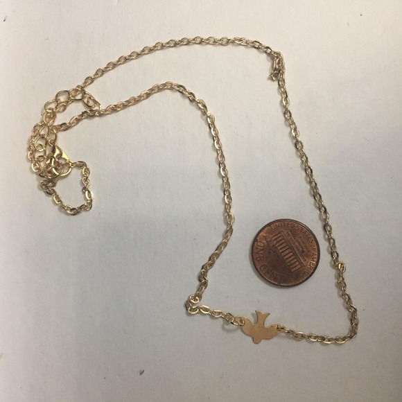 Petite Golden Off-Center Dove Necklace - Picture 7 of 8